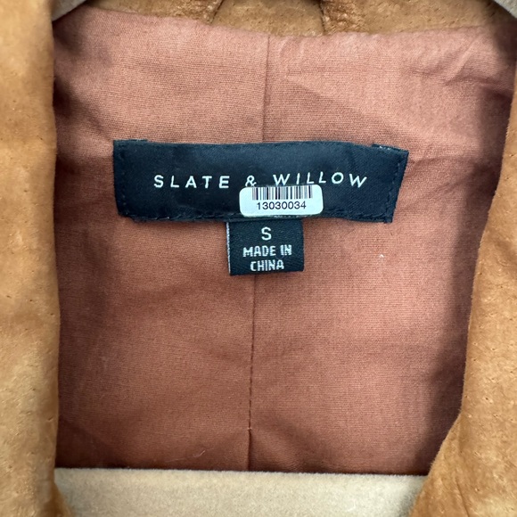 NWOT Slate & Willow Suede Moto Jacket in Brown Chestnut - Small - Picture 10 of 14